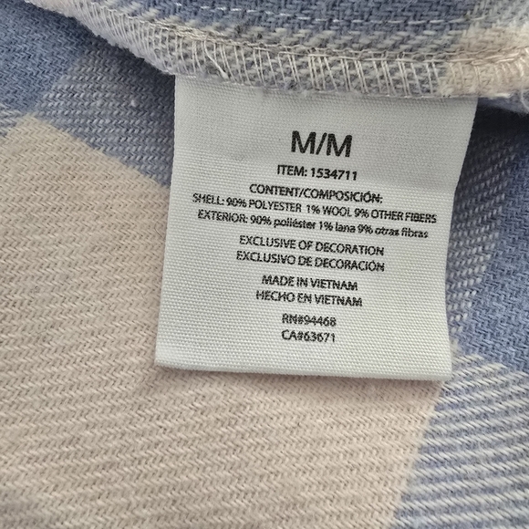 HFX Ladies Flannel Shirt Jacket – Blue & Cream Plaid - Picture 5 of 6